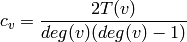 c_v = \frac{2 T(v)}{deg(v)(deg(v)-1)}