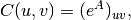 C(u,v) = (e^A)_{uv},